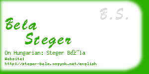 bela steger business card